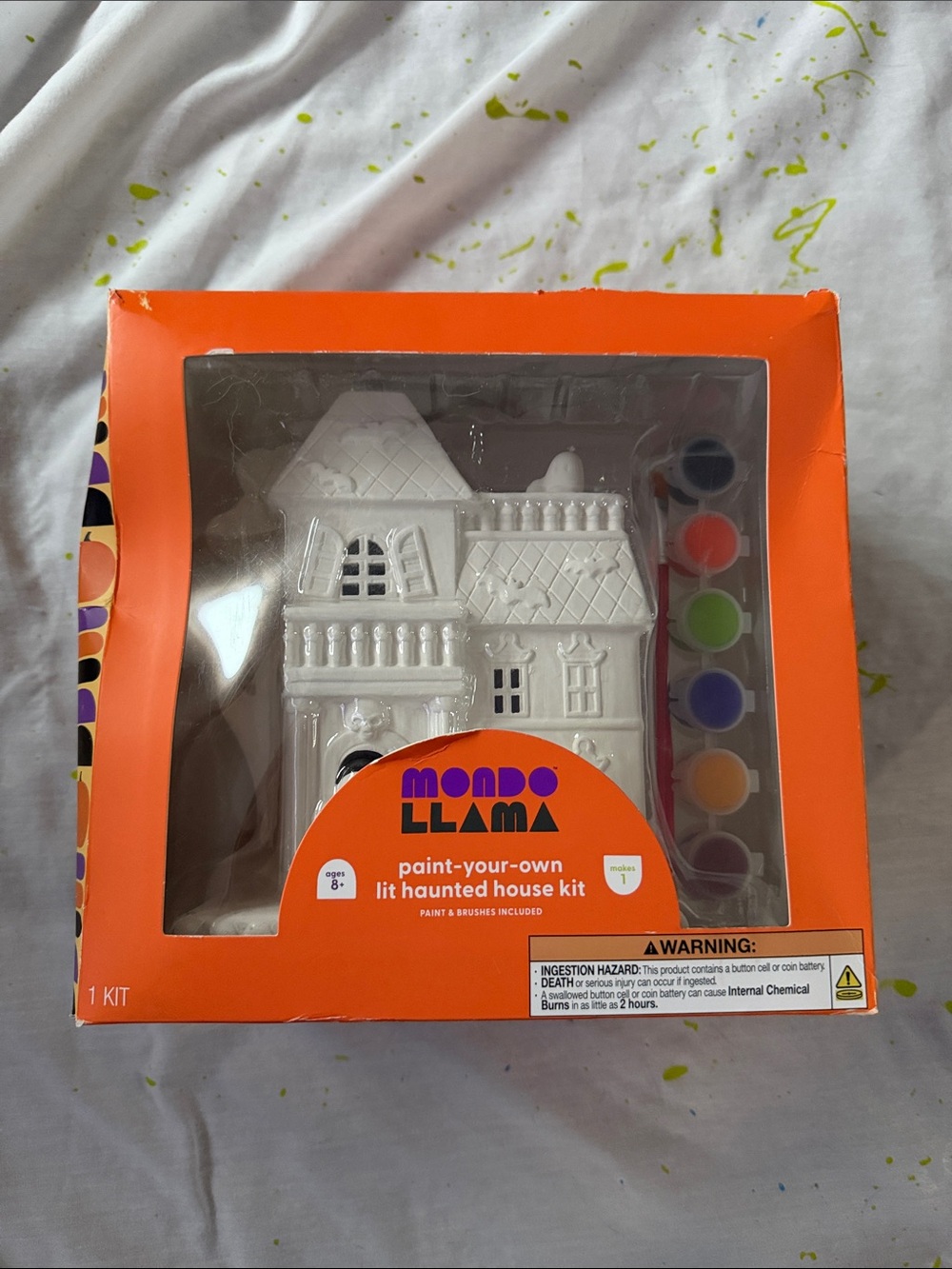 Mondo Llama White Paint-Your-Own Lit Haunted House Kit